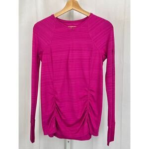 ATHLETA Pacifica Contoured Top 405069 Long Sleeve Run Swim Surf UPF 50 Pink S